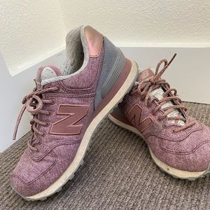 New Balance 574 Rose Gold Knit